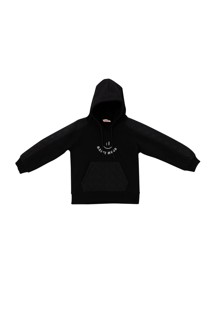 Kız Çocuk Reglan Kollu Baskı Detaylı Kapitoneli Sweatshirt