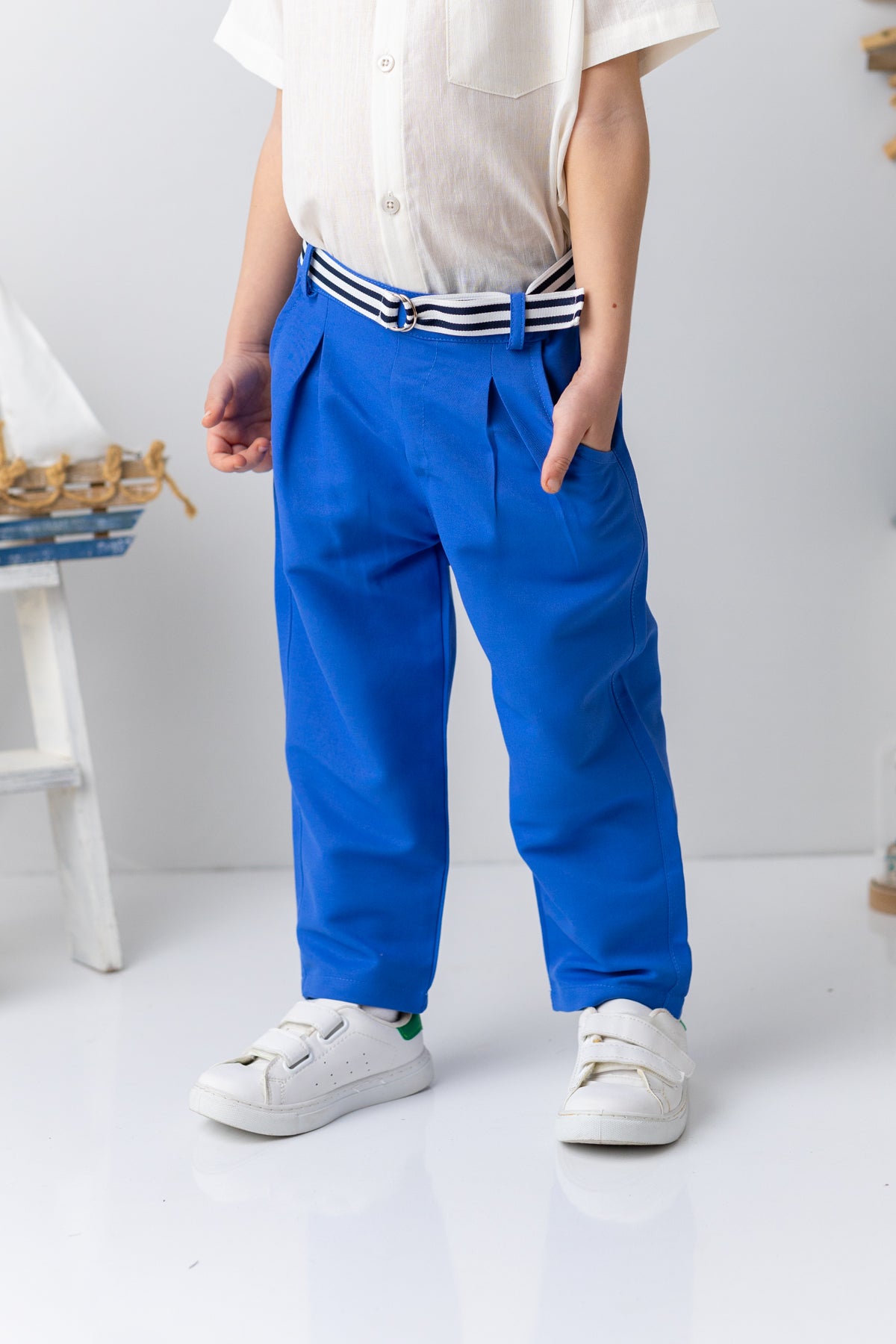 Erkek Bebek Kemerli Gabardin Pantolon