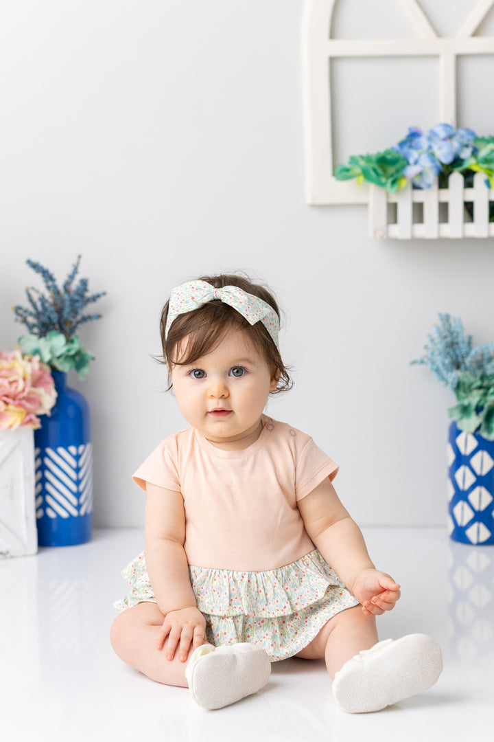 Kız Bebek Bandanalı Fırfırlı Çıtçıtlı Body