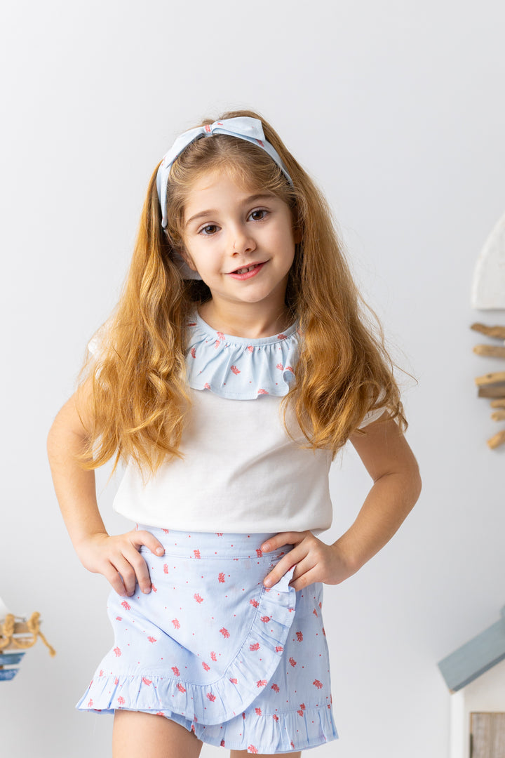 Kız Bebek Yakası Fırfırlı T-shirt