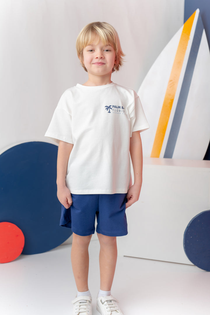 Erkek Çoçuk Sörf Baskılı T-Shirt Kısa Şort Takım