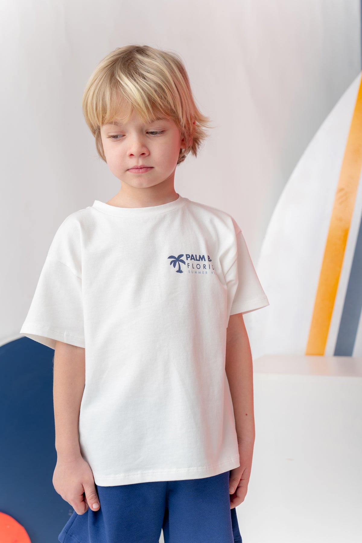 Erkek Çoçuk Sörf Baskılı T-Shirt Kısa Şort Takım