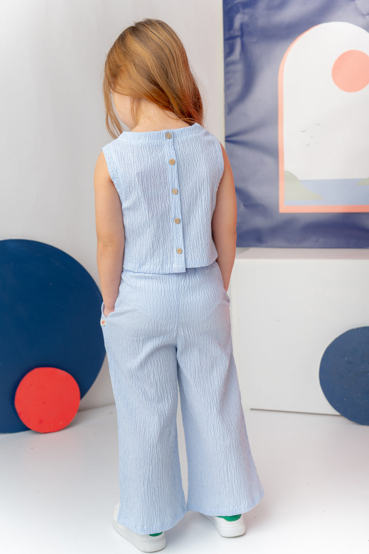 Kız Çocuk Çizgili Bluz Pantalon Takım