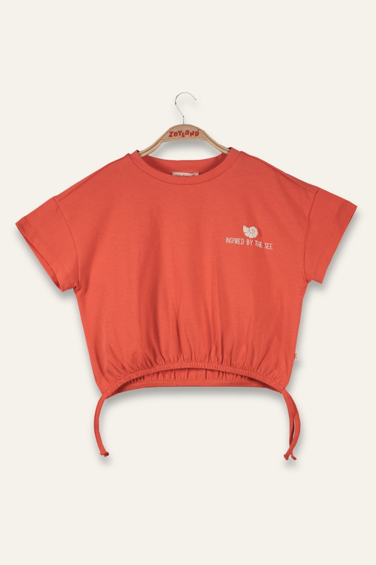 Kız Çocuk Hawai Baskılı Crop T-Shirt