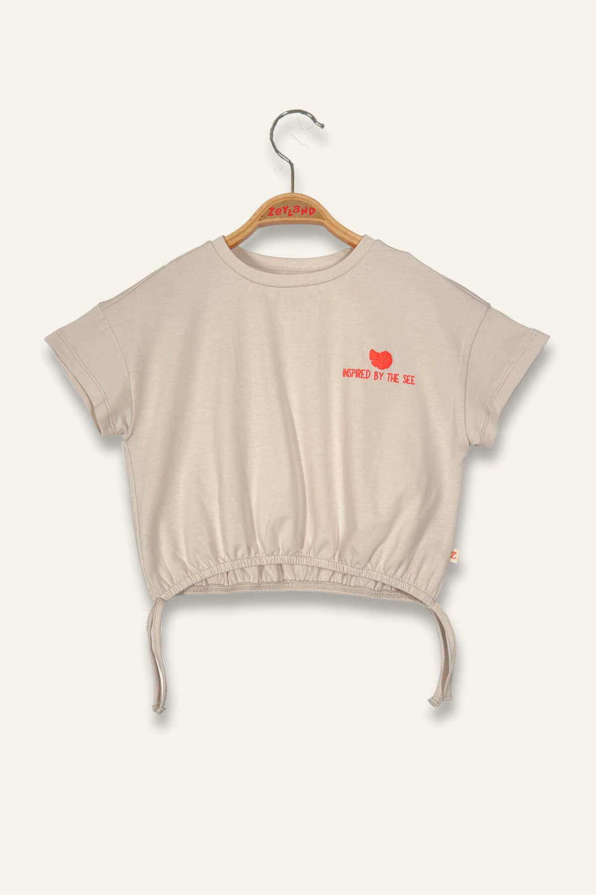Kız Çocuk Hawai Baskılı Crop T-Shirt