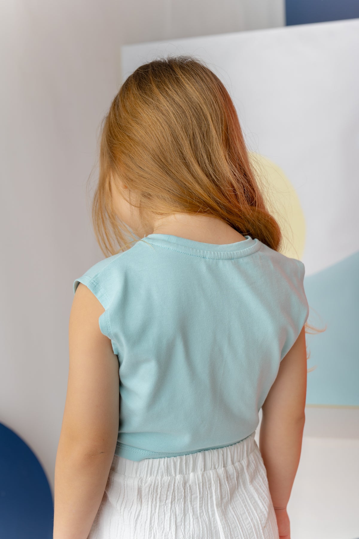 Kız Çocuk Nakış Detaylı Crop T-Shirt