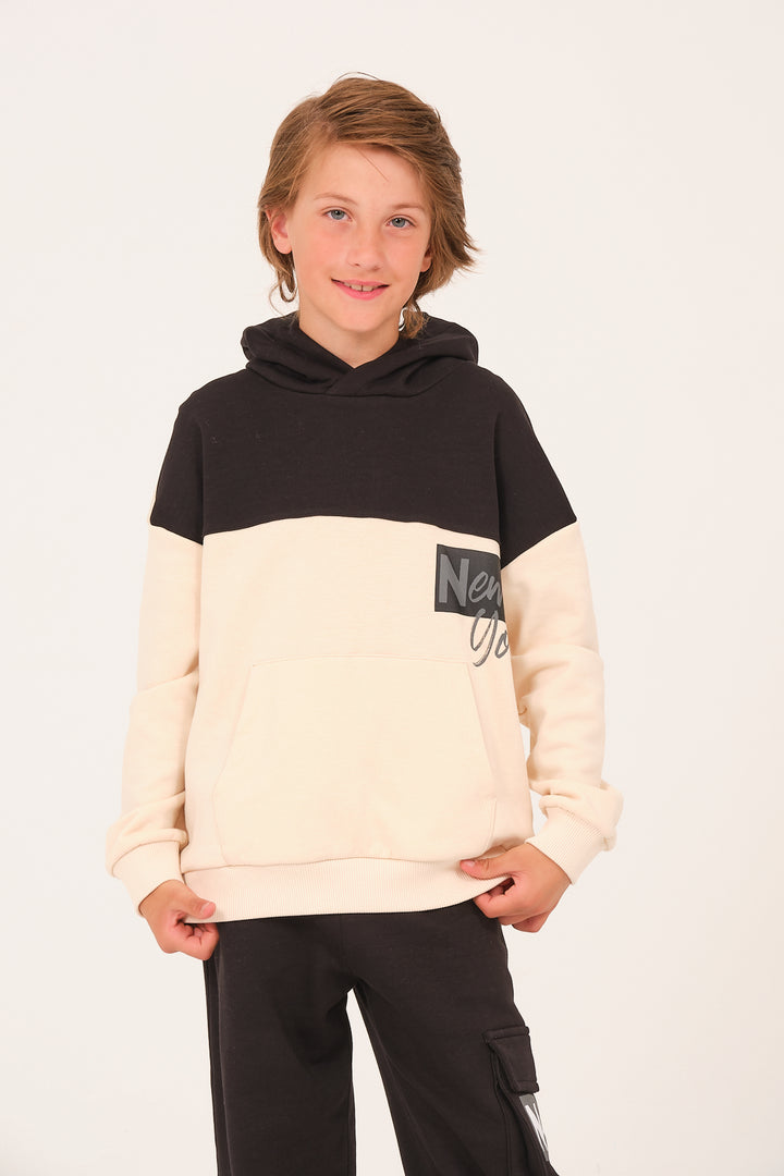 Kiz Erkek Çocuk Baskili Kapüsonlu Sweatshirt