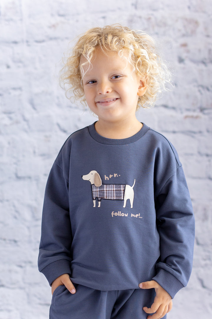 Erkek Bebek Baskı Nakış Detaylı Sweatshirt