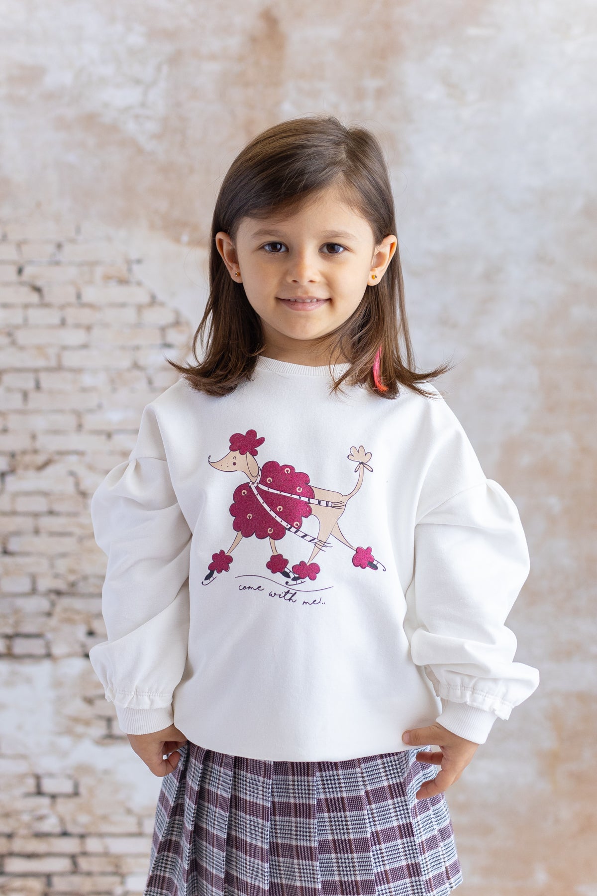 Kız Bebek Sim Baskılı Sweatshirt