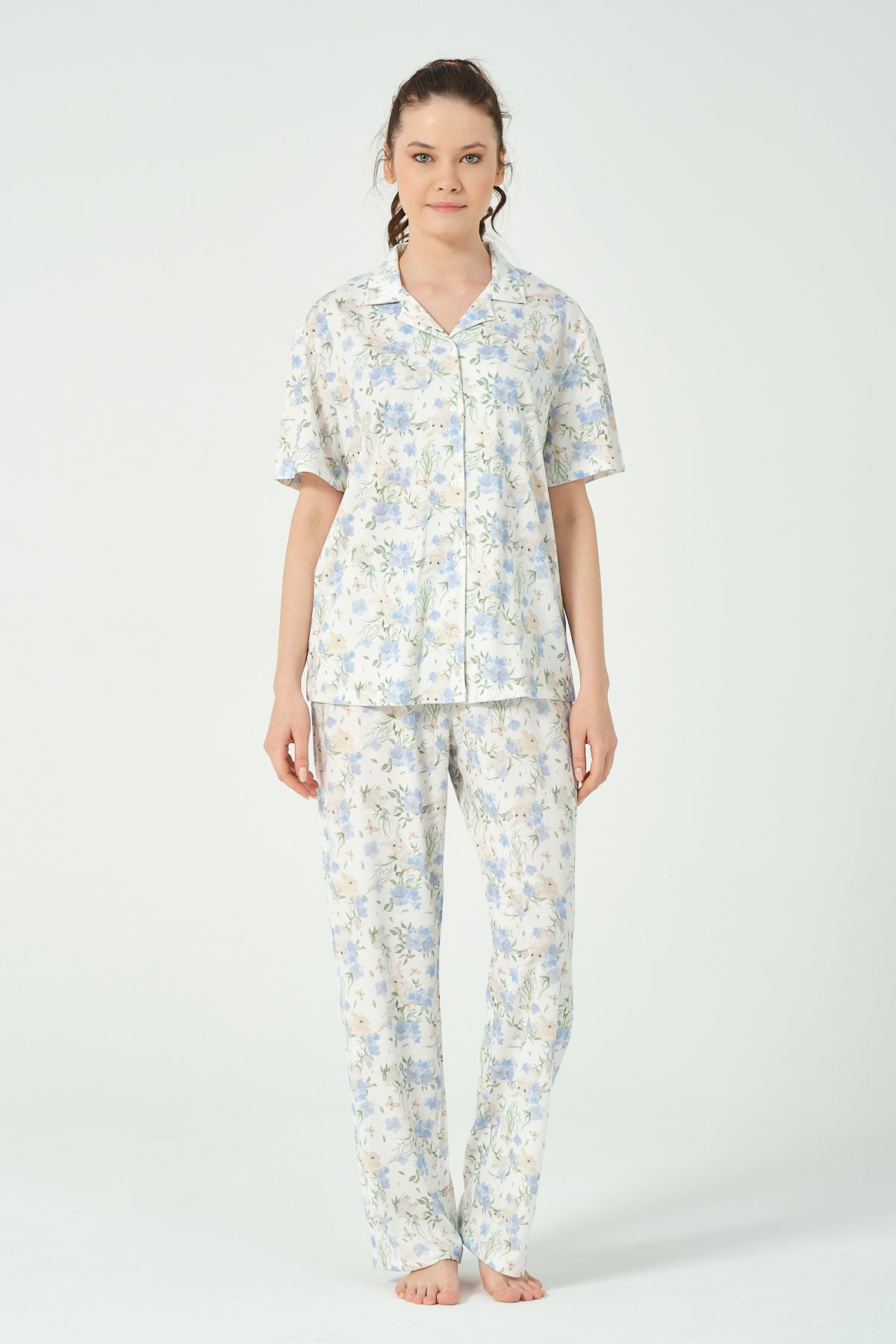 Kadın Tavşan Desenli Pijama Takımı