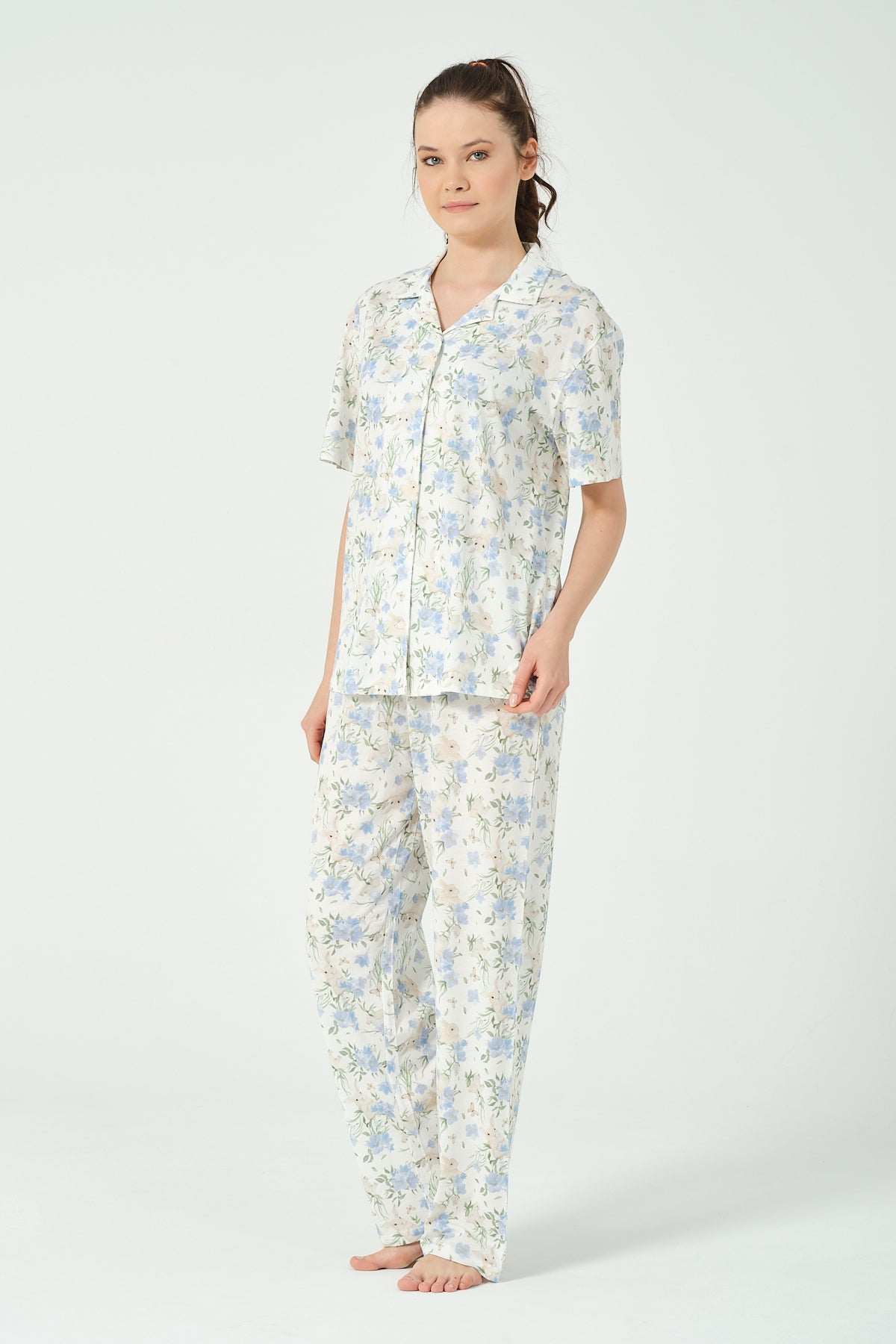 Kadın Tavşan Desenli Pijama Takımı