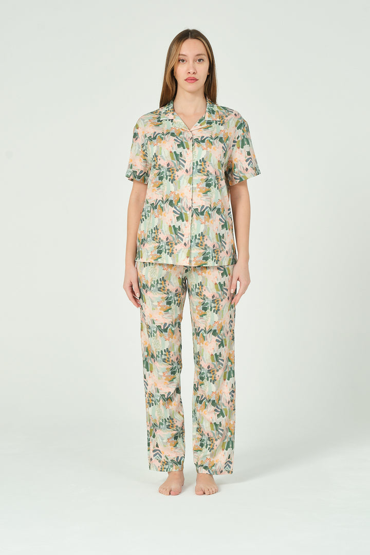 Kadın Karışık Desenli Pijama Takımı