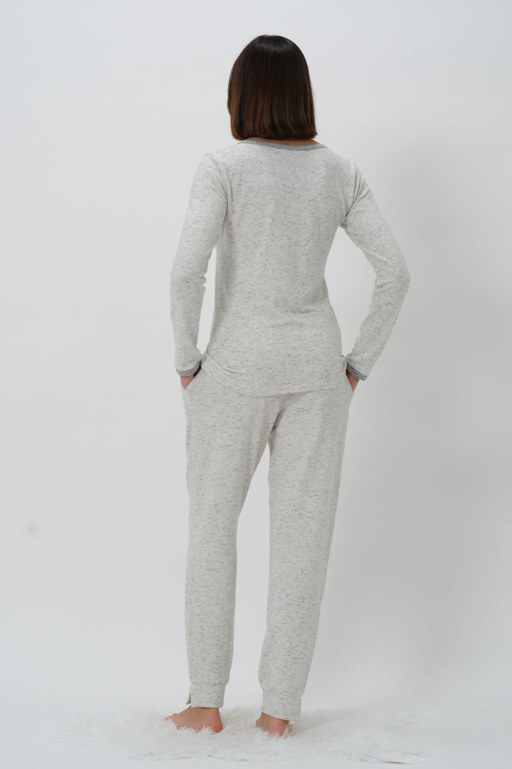 Kadın Biyeli Düğmeli Pijama Takımı
