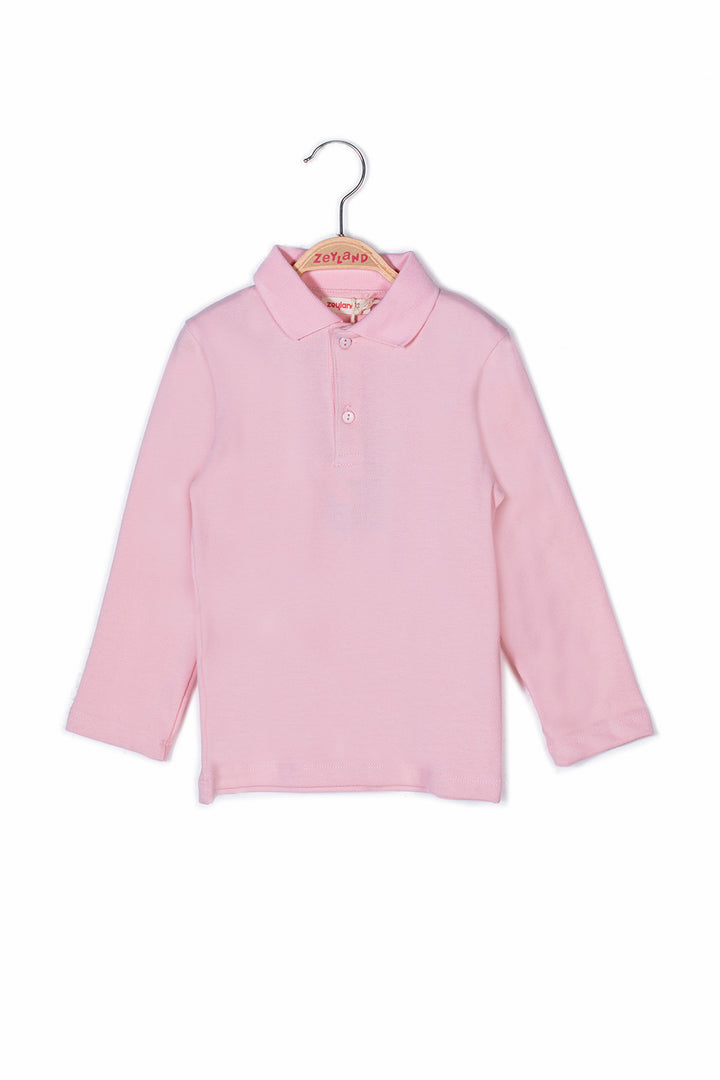 Kiz Erkek Çocuk Polo Yaka Uzun Kol T-shirt