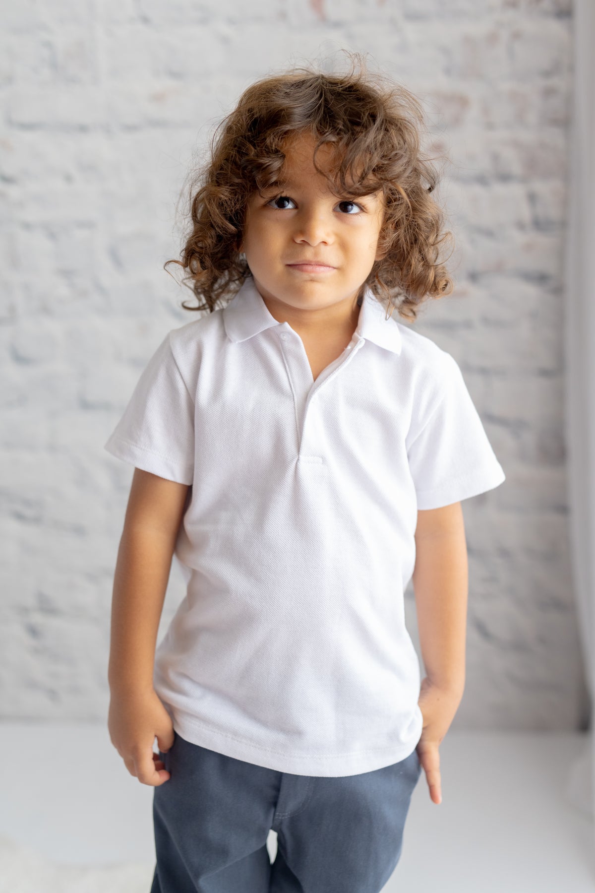 Kiz Erkek Çocuk Polo Yaka Kisa Kol T-shirt