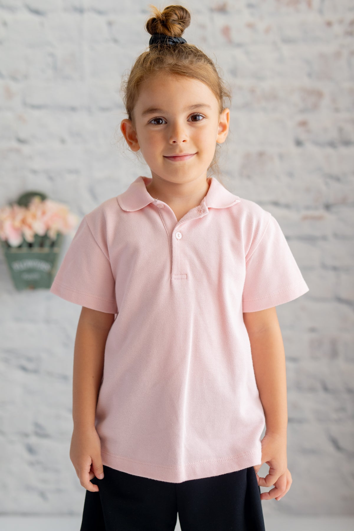 Kiz Erkek Çocuk Polo Yaka Kisa Kol T-shirt
