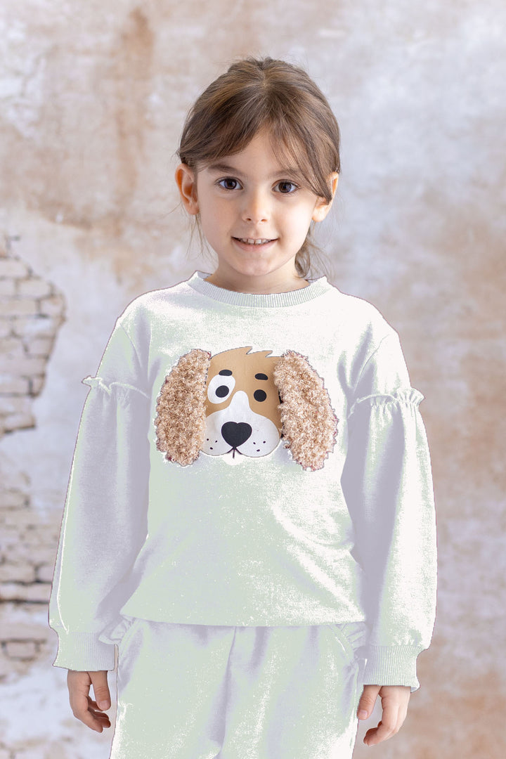 Kız Çocuk Kulak Detaylı Sweatshirt