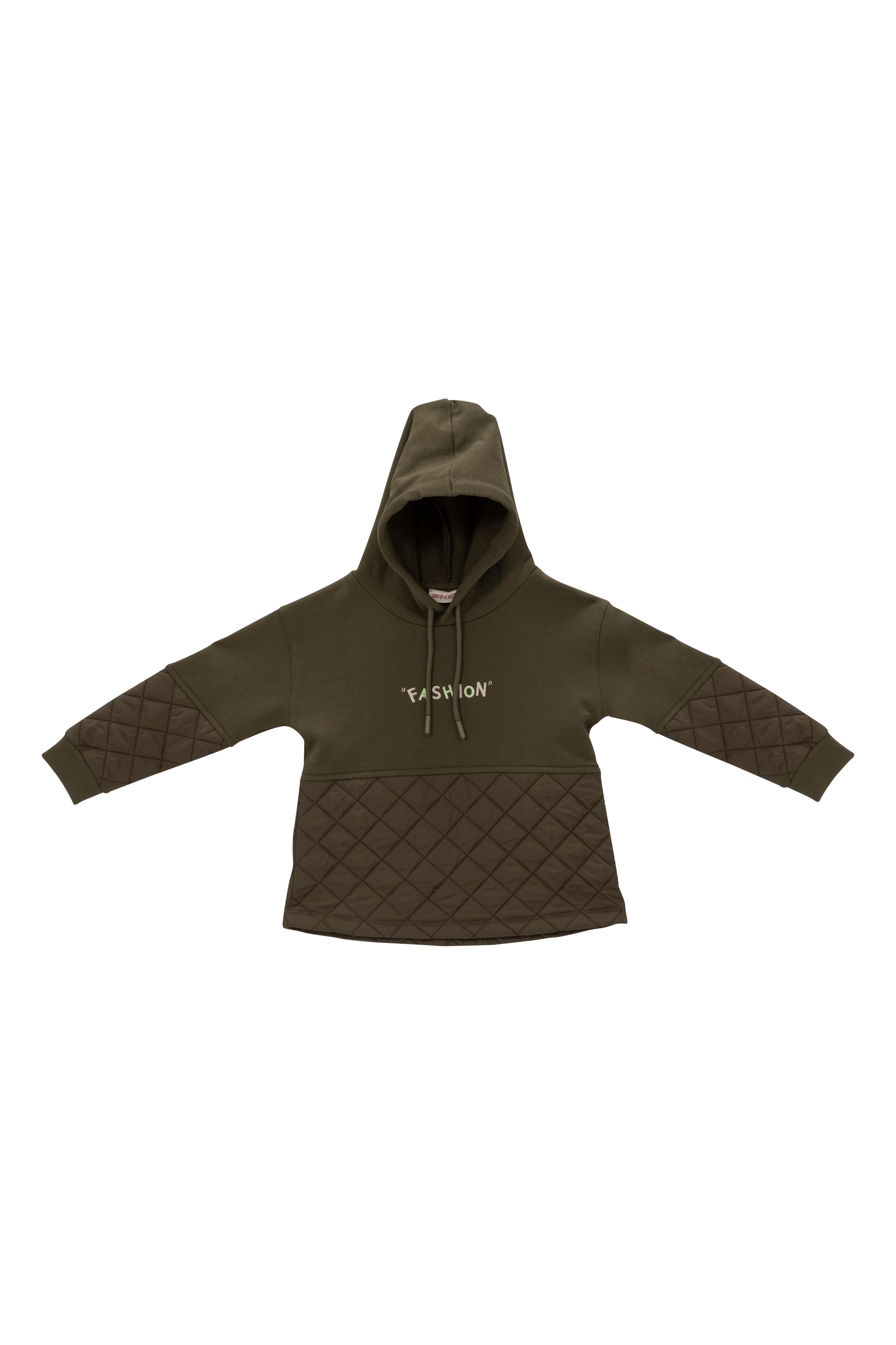 Kız Çocuk Nakış Detaylı Kapitoneli Sweatshirt