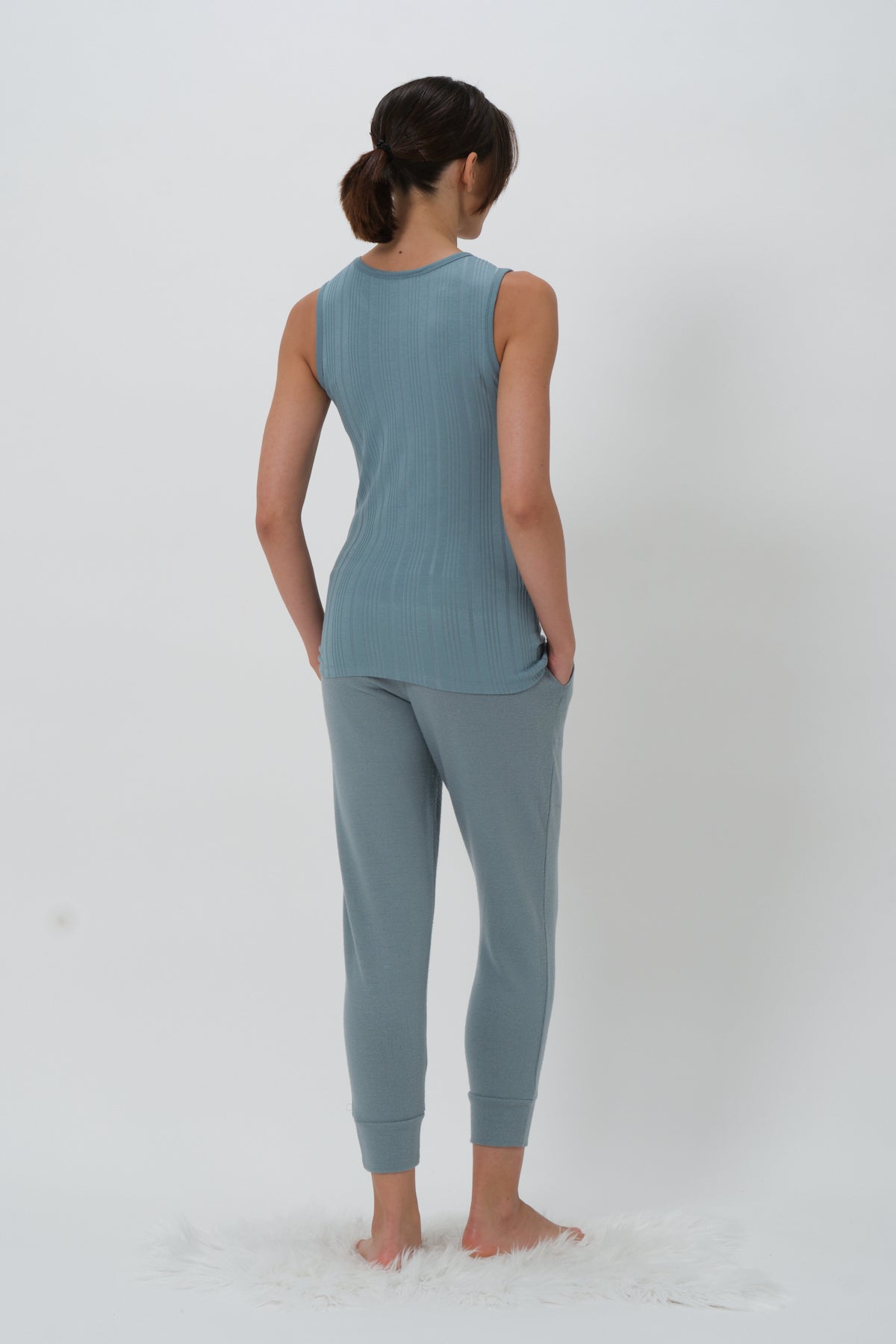 Kadın Sıfır Kol Bluz Hamile Pijama Takımı