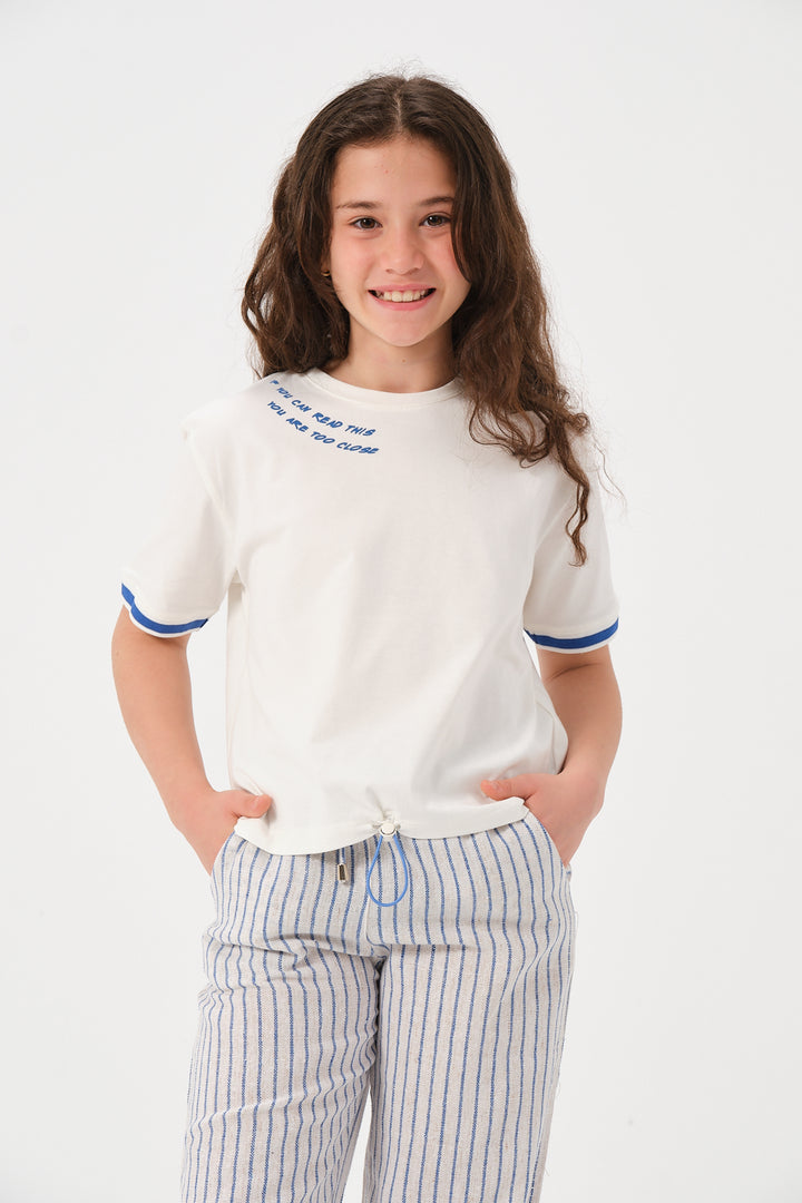 GENC KIZ COCUK TRIKO KOLLU BASKILI T-SHIRT