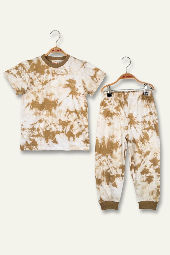 Unisex Çocuk Batik Desenli Pijama Takımı